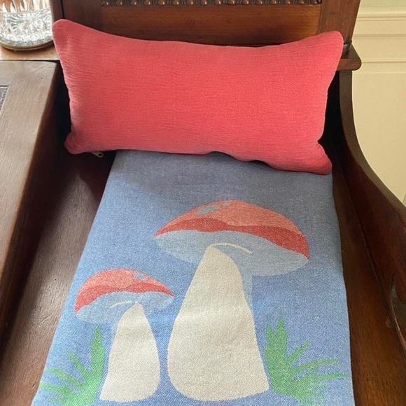 Anthropologie Other - Mushroom 🍄 Set FLiPSiDE Mushroom Festival Blanket + Nap Pillow Organic Cotton